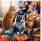 Buffalo Games - Tom Wood - Cats And Quilts - 750 Piece Jigsaw Puzzle For Adults -Challenging Puzzle Perfect For Game Nights - Finished Size Is 24.00 X 18.00