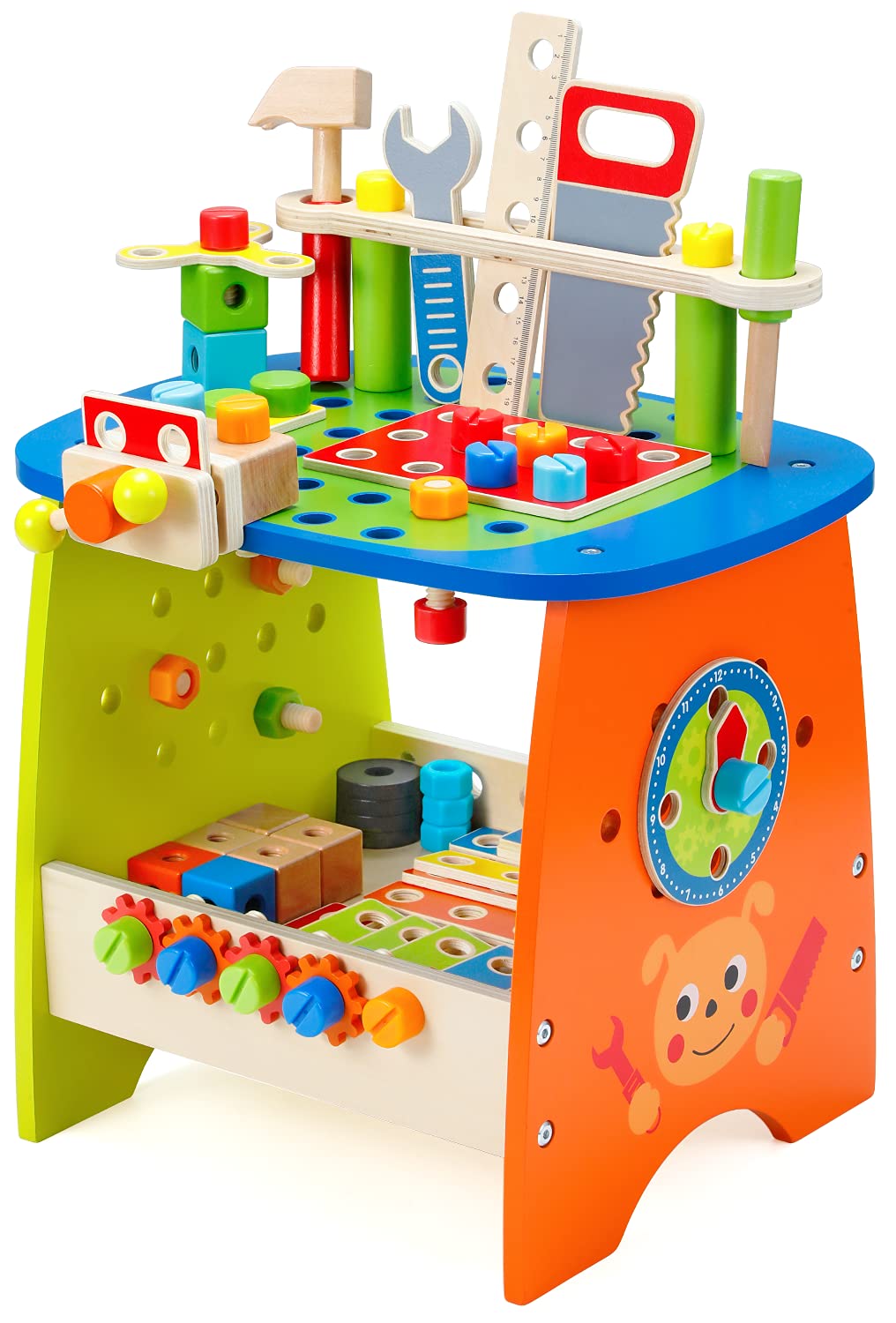 Ohuhu Kids Tool Set: 89Pcs Wooden Toddler Tool Workbench Toy Set with Construction Learning Educational Bench Play Toys for Boys