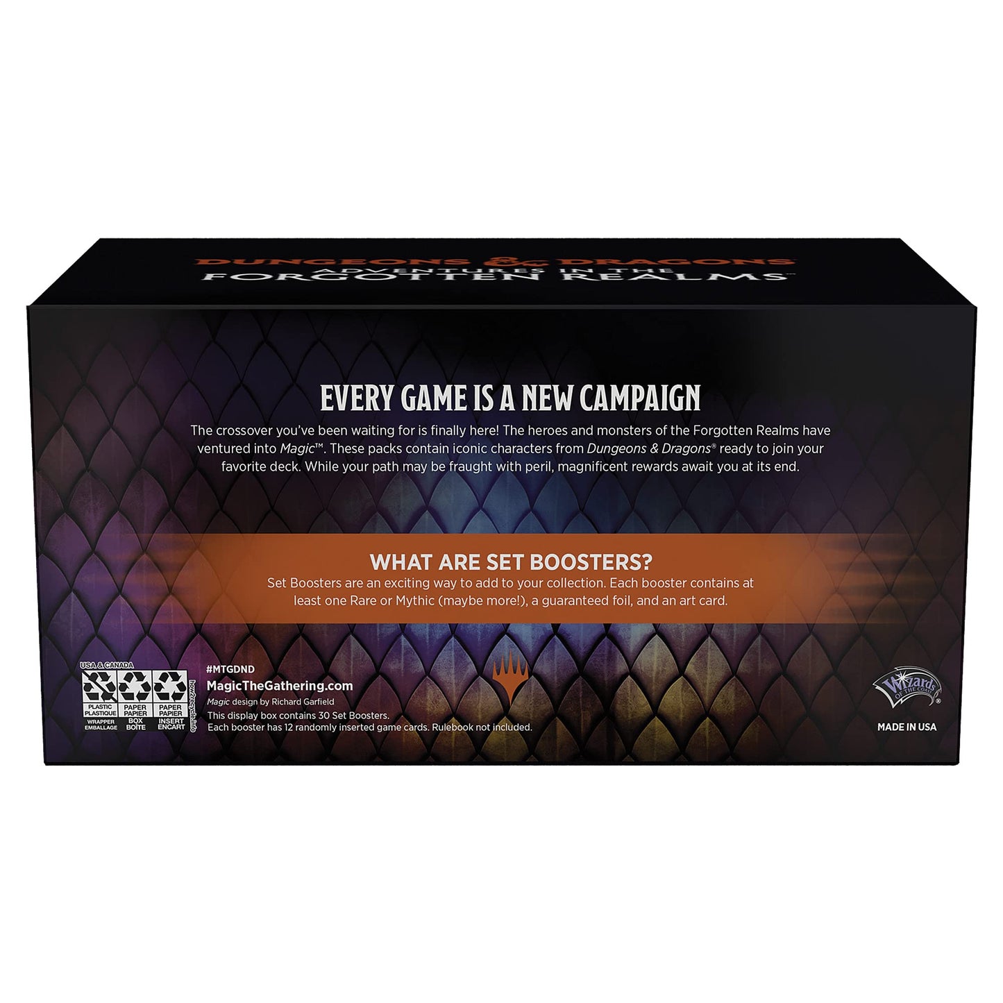 Magic: The Gathering Adventures In The Forgotten Realms Set Booster Box | 30 Packs (360 Magic Cards), Black