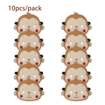 Jtnohx Felt Animal Masks, 10 Pcs Halloween Mask, Animal Costume For Birthday Party Supplies (Monkey Mask)