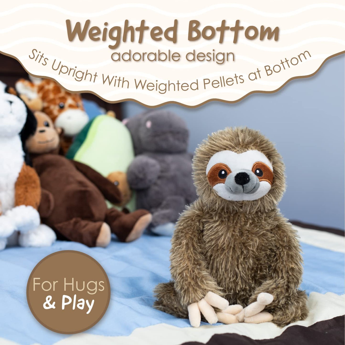 Squirrel Products Cuddle Mates Sloth Stuffed Animal Plush Toy - 9 Inch