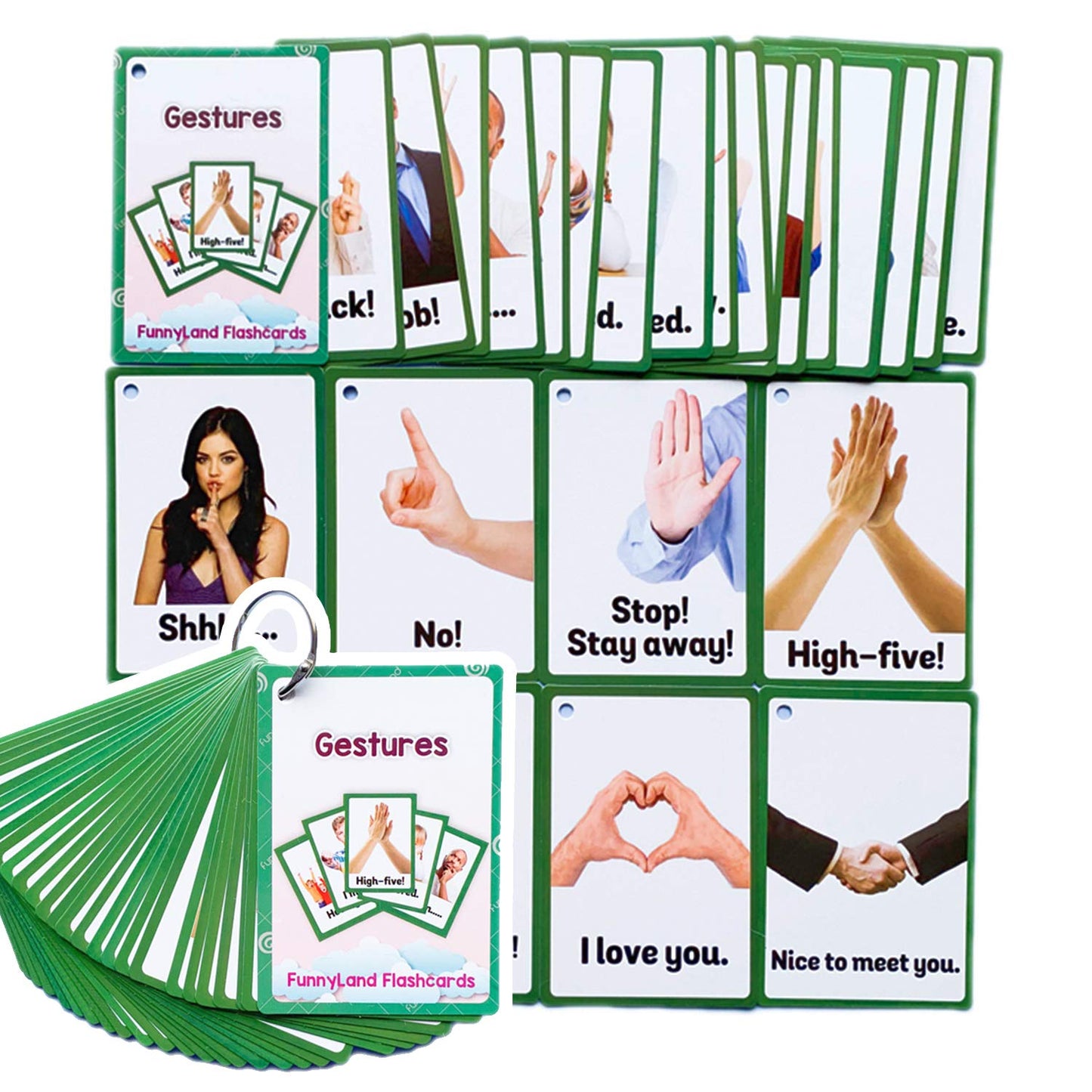 26Pcs/Set Gestures Kids Gifts English Flash Cards Pocket Card Educational Learning Baby Toys For Children Pre-Kindergarten