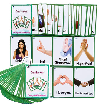 26Pcs/Set Gestures Kids Gifts English Flash Cards Pocket Card Educational Learning Baby Toys For Children Pre-Kindergarten