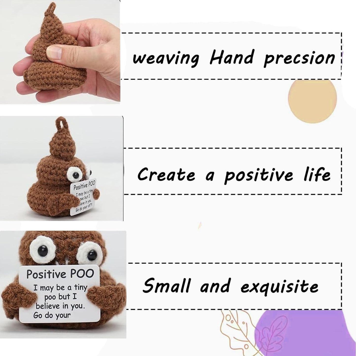 UTEMAN Mini Funny Cucumber  3 inch Knitted Potato Toy  Positive Gifts for New Year  Birthday Parties & Decoration (3Pcs)