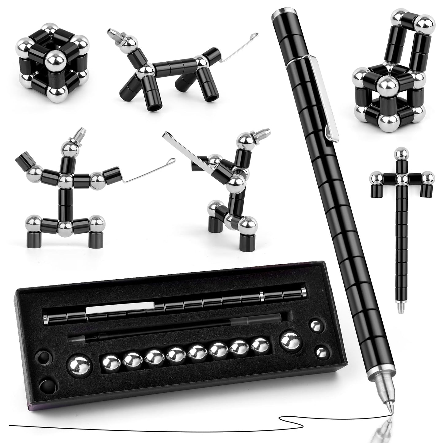 Vndueey Fidget Pen, Magnetic Pen Decompression Toy, Fidget Magnet Metal Pen For Writing, Best Gifts For Teenage Boys Girls, Fidg