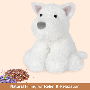 Suzzipals Warmable West Highland White Terrier Dog Stuffed Animals, Microwavable Stuffed Animal Heating Pads For Cramps & Pain,