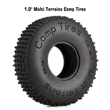 INJORA 1.0 Tires-S4 Multi Terrain Pin Crawler Tires for TRX4M SCX24 AX24 FCX24 Upgrade Parts, 65 * 19mm,T2440