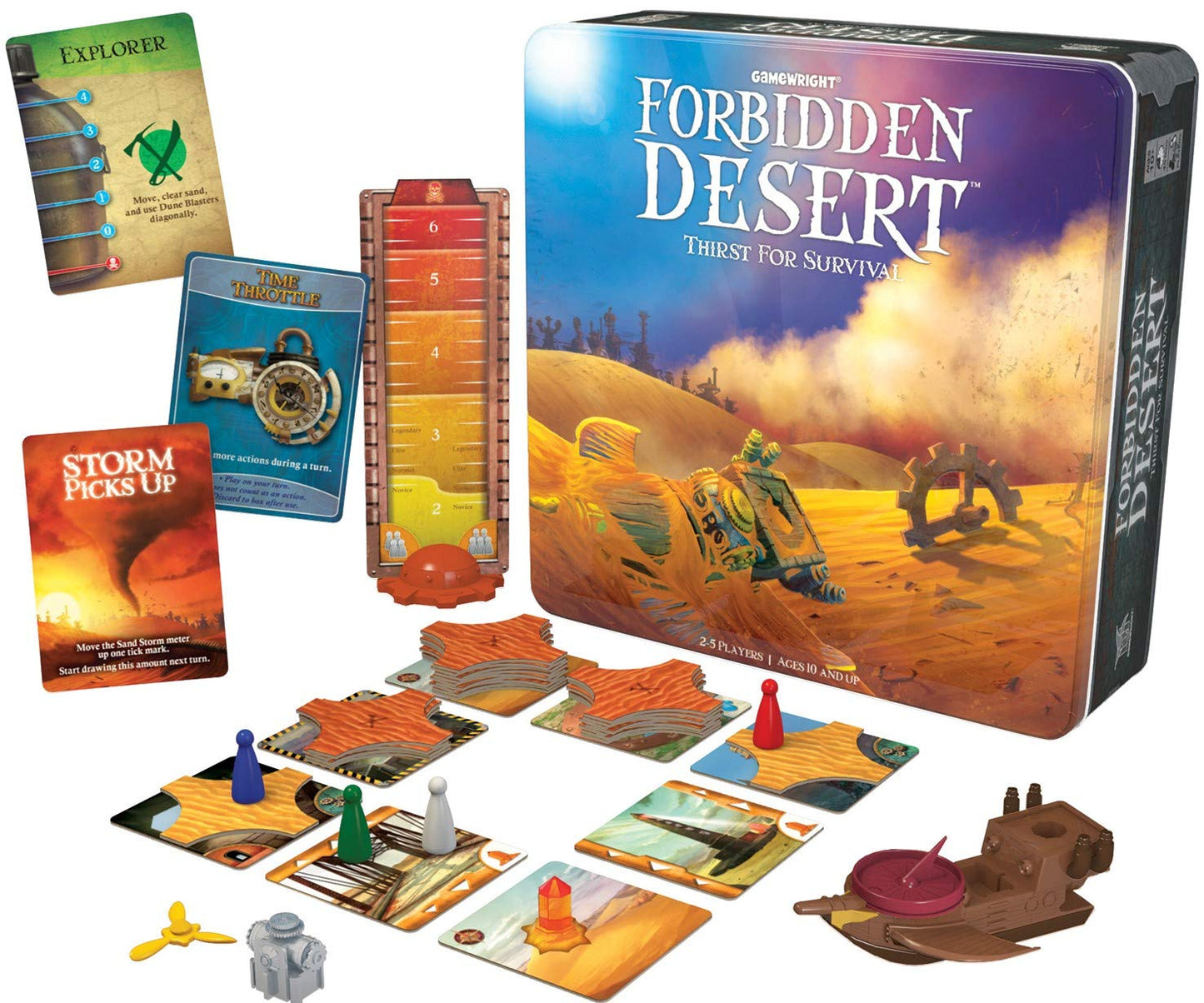 Gamewright Forbidden Desert Board Game - Cooperative Survival for 2-5 Players - Multi-colored - Model 415 - Ages 10+