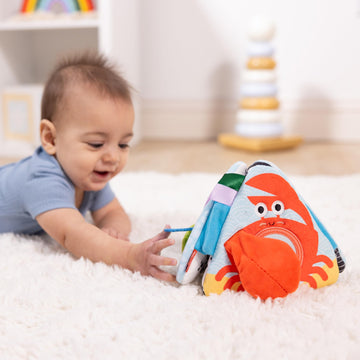 Melissa & Doug Ocean Tummy Time Triangle Infant Baby Toy, Soft Sensory Toy With Textures, Mirror, For Newborns To Ages 6 Months