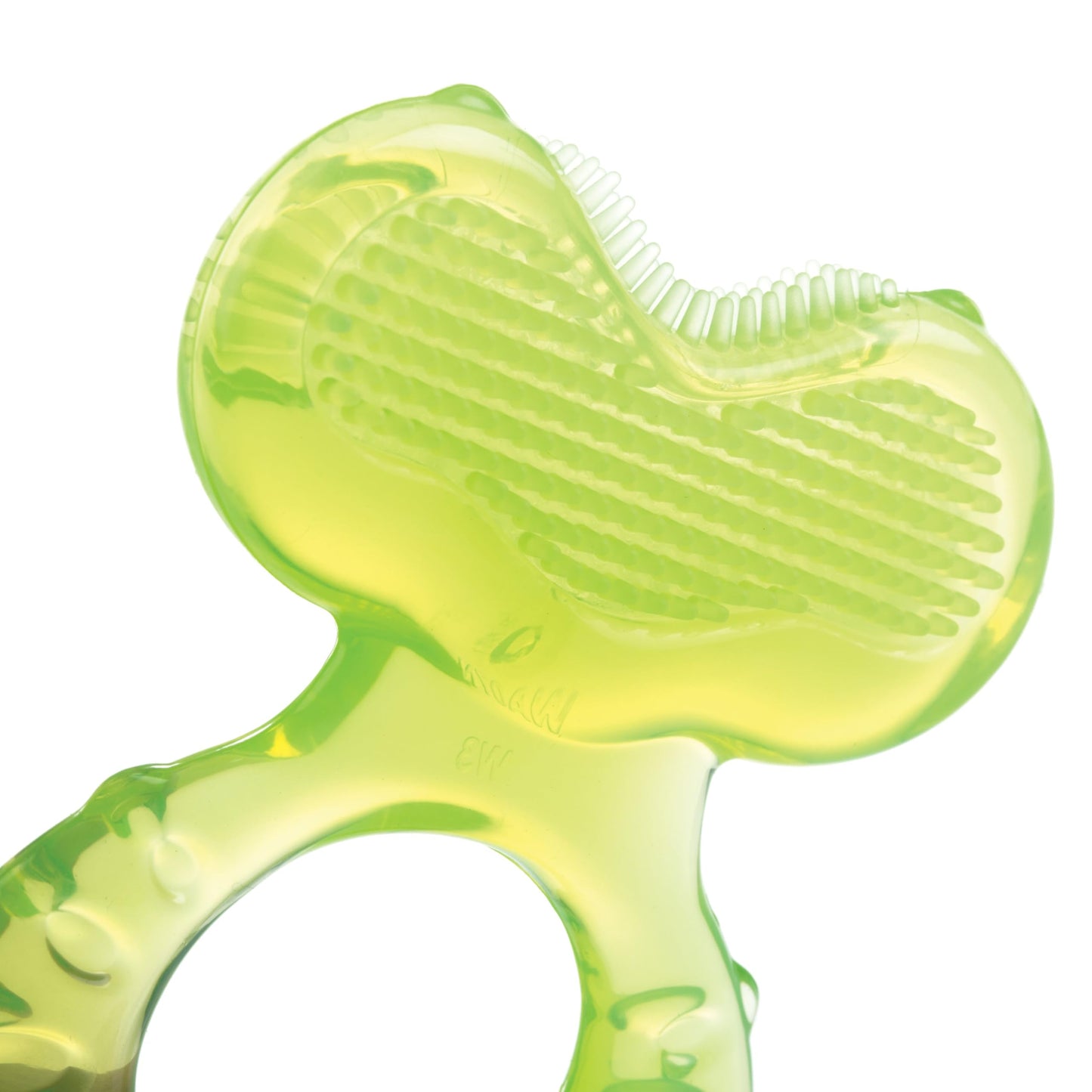 Nuby Silicone Teethe-Eez Teether With Bristles, Includes Hygienic Case, Green (Pack Of 1)