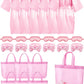 Sintuff 24 Pcs Sleepover Party Supplies For Girls 6 Spa Party Robes 6 Tote Bags 6 Headbands 6 Spa Masks(Size 10,Pink)