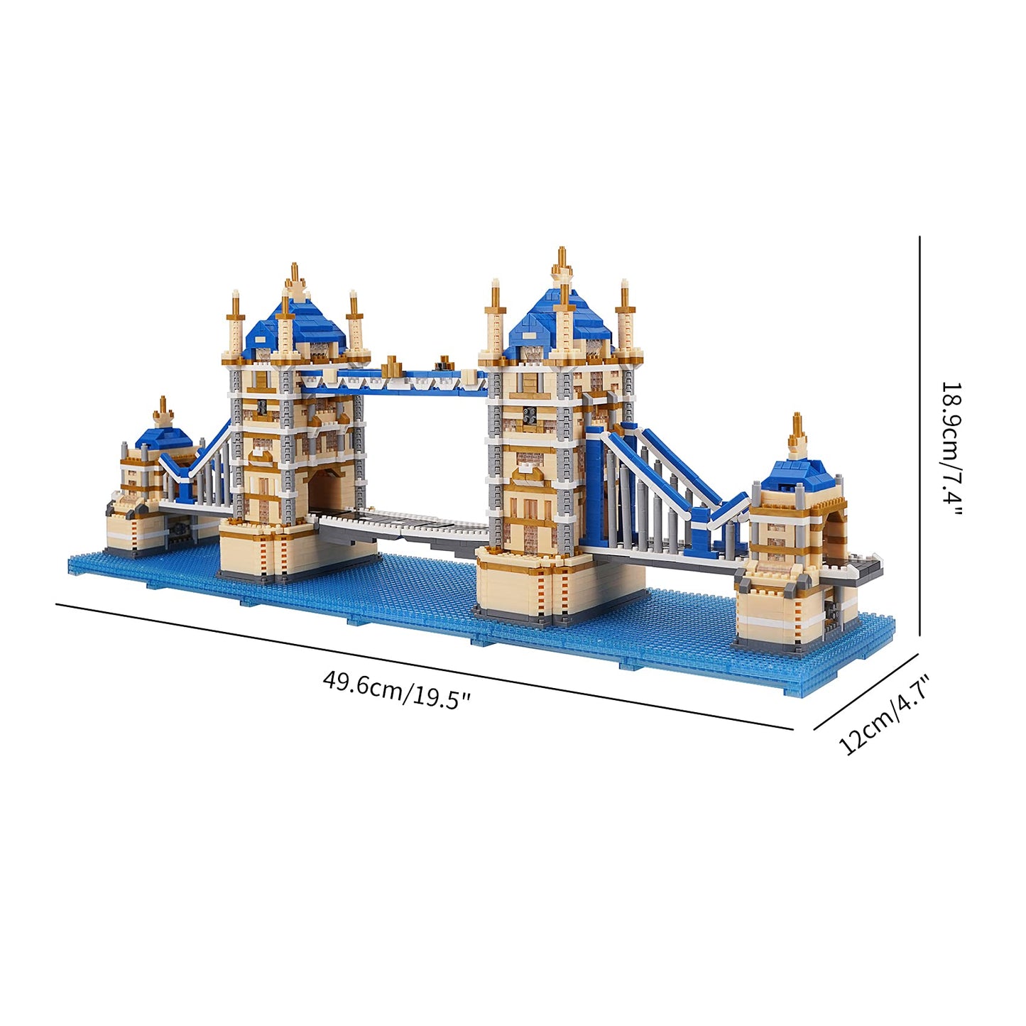 Geniteen Building Blocks Set  London Tower Bridge Model Micro Mini Blocks  3800 PCS Architecture Model Kits