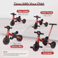 Bautia Kids Tricycle for Toddlers 1-3 with Push Handle, 5 in 1 Baby Balance Bike Toy for 1-4 Years Old Boys Girls Gift with Remo