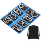 Yilloog Metal Wire Puzzle Set Of 8 With Pouch, Brain Teaser Puzzles Iq Test Puzzle Ring Disentanglement Unlock Interlock Game Tr
