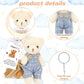 20 Sets Miniature Bear With Clothes Stuffed Plush Bear Decorations, 4.7 Inch Bears Baby Shower Doll Favors Bear Hug Gift Card White Organza Bags For Guest Baby Shower Souvenirs Birthday Party (Blue)