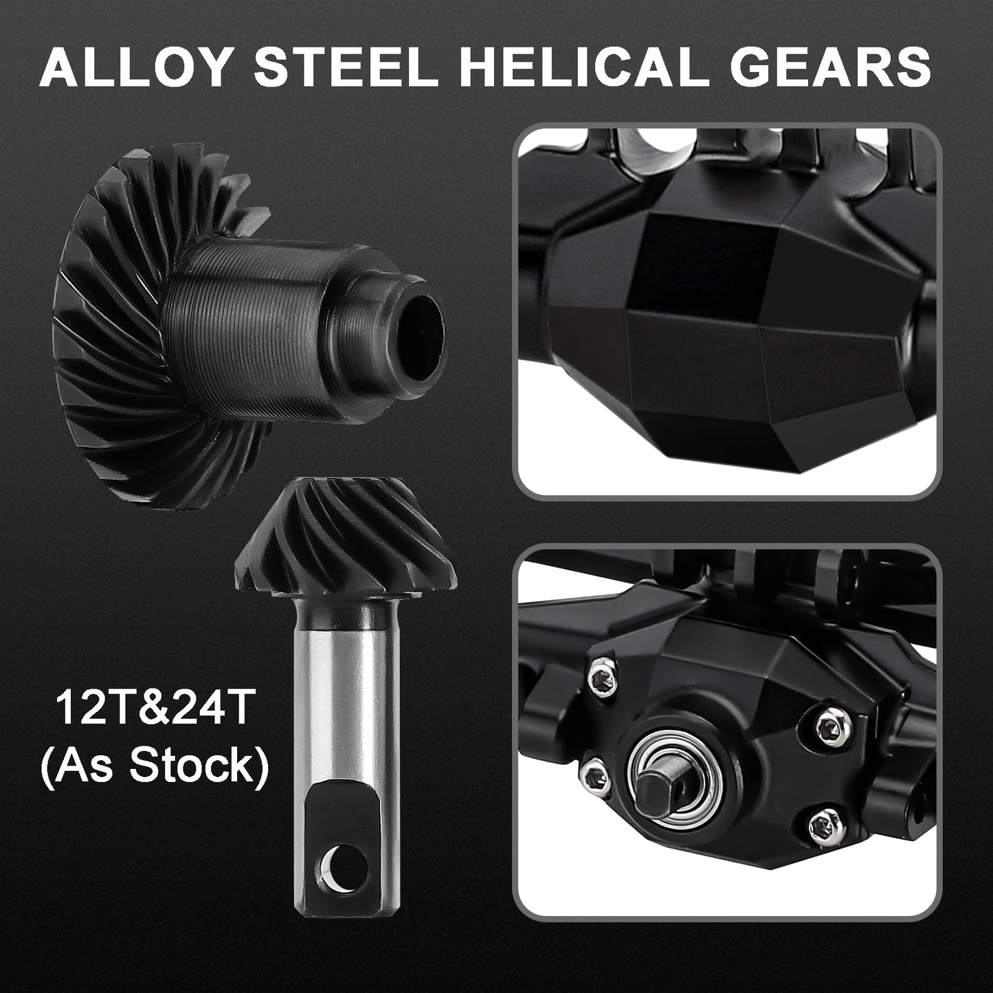 INJORA +4mm Diamond Axles with Lay Down Servo Mount & Links for 1/18 TRX4M(Black)