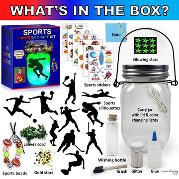 Numi'Smile Sports Nightlight Gifts For Boys, Diy Kids Crafts Ages 3 4 5 6 7 8-12 Years Old, Baseball, Soccer, Basketball, Football Gifts, Hockey, Tennis, Surfing Art Kit