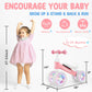 Vvinca Baby Balance Bike For 1 Year Old Girl Gifts, 4 Colorful Lighting Silent Wheels, 10-24 Month Toddler Soft Seat Balance Bik