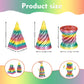 Mydhall 3PCS Impossible Cone 3D Printed Spiral Cone Fidget Toys Impossible Pyramid Passthrough Sculpture Stress Relieving Toys for mature-themeds and Kids Stocking Filler White Elephant Gifts(Rainbow)
