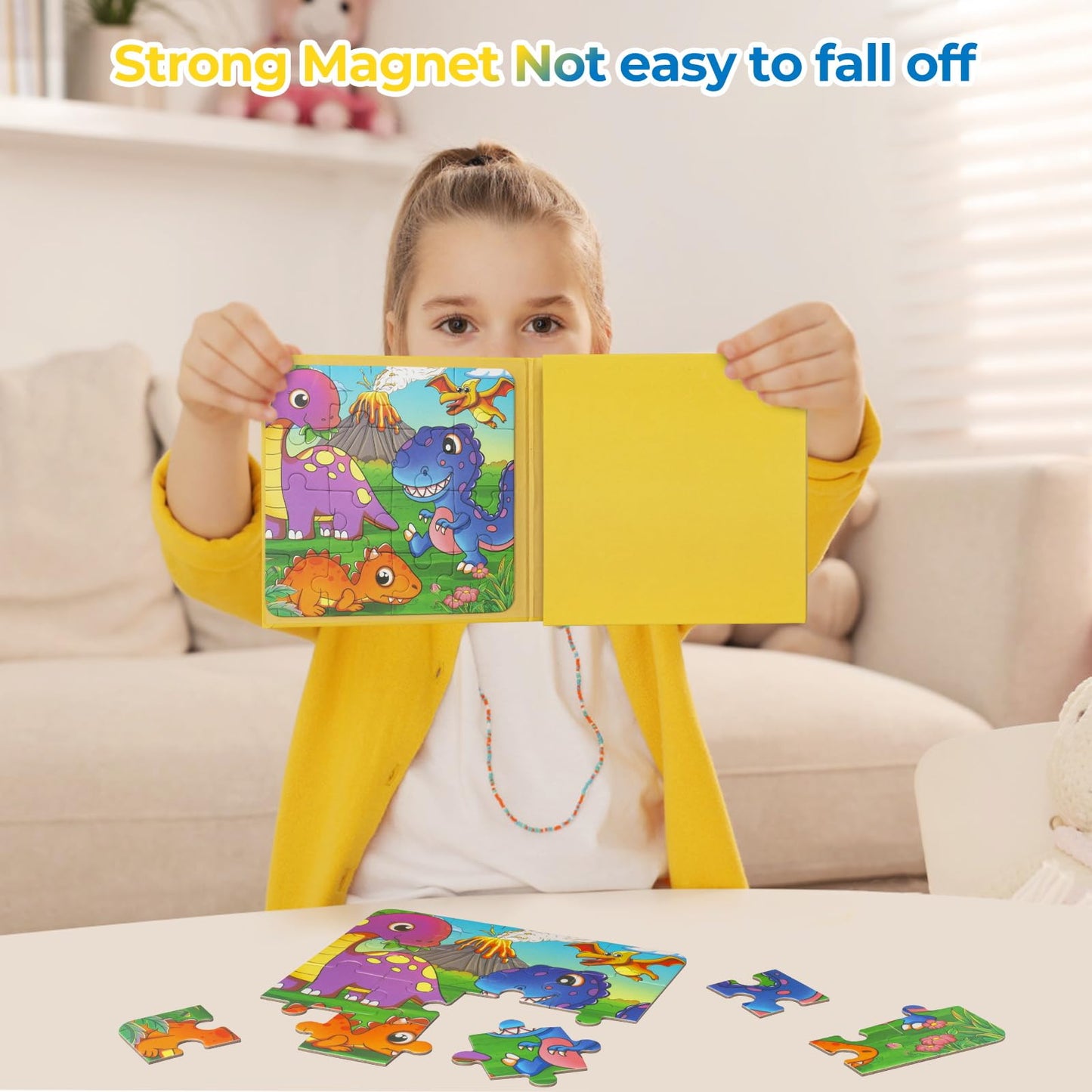 Nattork Magnetic Dinosaurs Puzzle Book for Toddlers 3-5 Girls Boys  Travel Puzzles Game for Kids Ages 3-6  Learning Magnet with Fun for 3 4 5 6 Years Old Children Boys Girls - Gift Idea for Birthdays