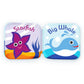 BabyBibi Floating Baby Bath Books - Waterproof, Mold-Free Toys, Small Size, Set of 2 (Fruits & Sea Animals)