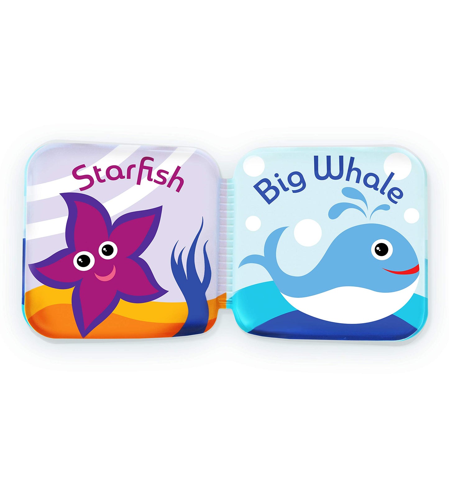 BabyBibi Floating Baby Bath Books - Waterproof, Mold-Free Toys, Small Size, Set of 2 (Fruits & Sea Animals)