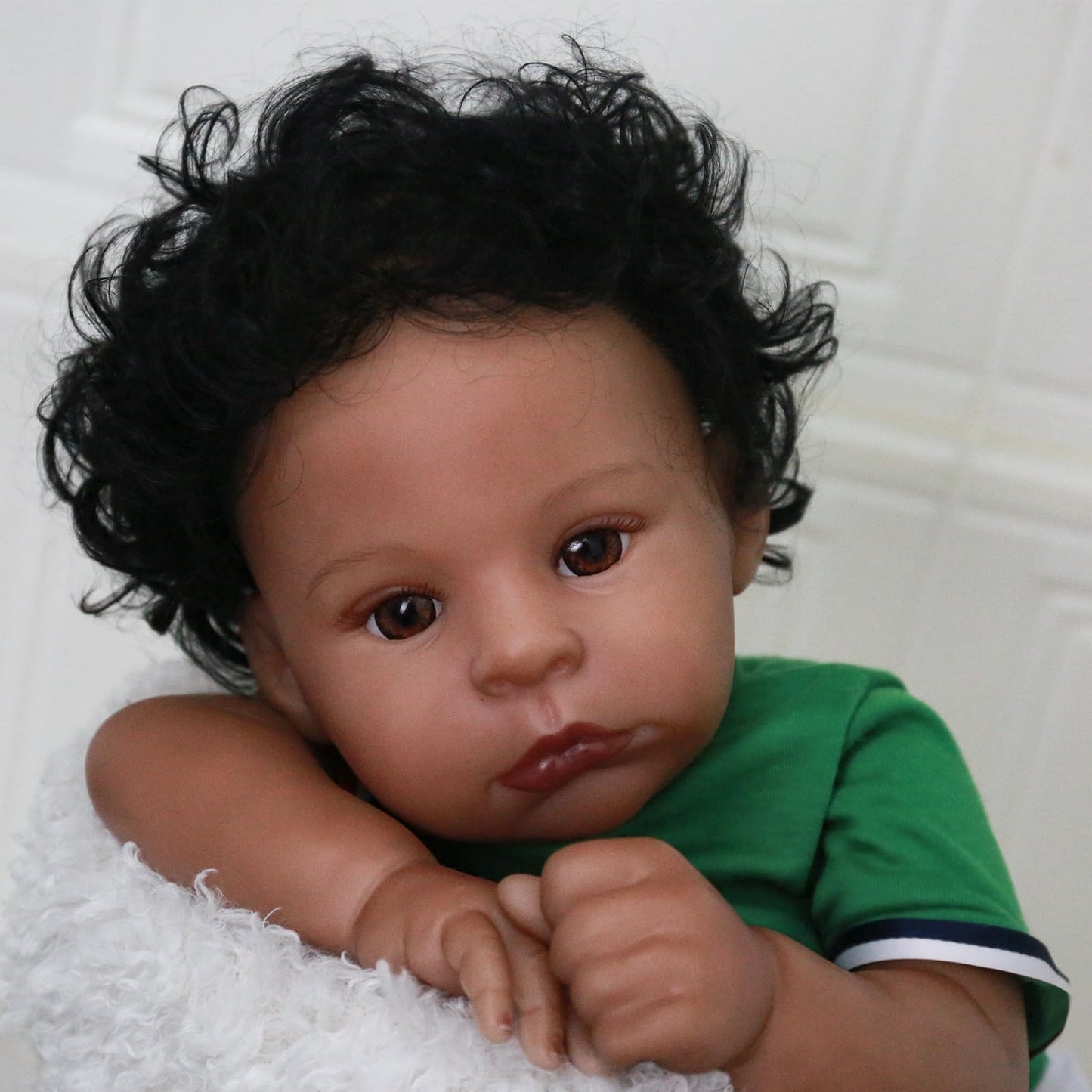 Scom Lifelike Reborn Baby Dolls -20 Inch African American Realistic Baby Doll Newborn Baby Dolls