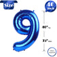 Metallic Blue Number 9 Balloon 40 Inch, 9 Balloon Number, 9Th Birthday Decorations, Navy Blue Party Supplies For Boys Girls