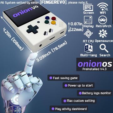 Miyoo Mini Plus Onionos Handheld Game Console 3.5-Inch 640*480 Screen 3000Mah Miyoo-Mini+ With Portable Case White