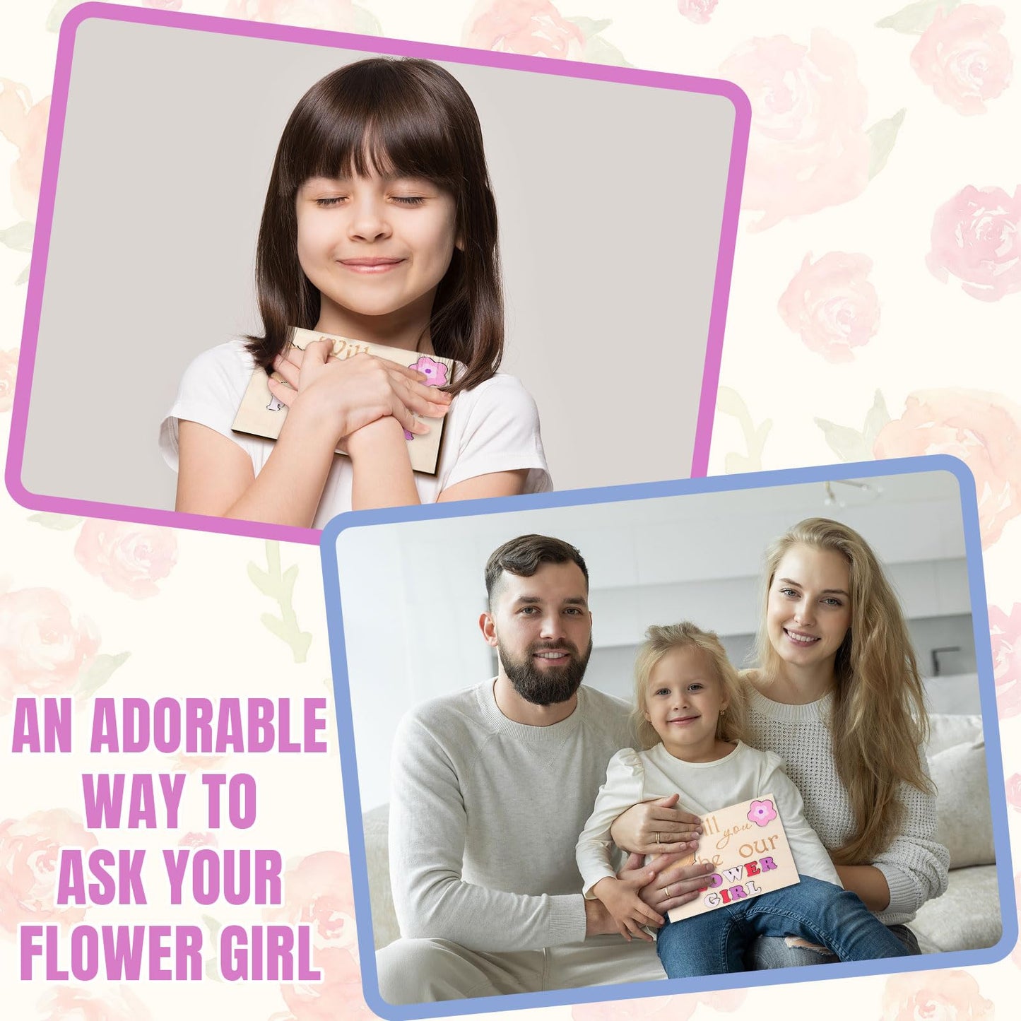 Threehoney 2 Pcs Wedding Flower Girl Ring Bearer Puzzle Invitation Will You Be Our Flower Girl Proposal Gifts Will You Be Our Ri