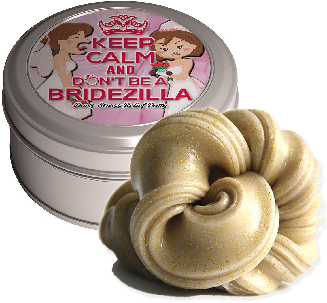 Don’T Be A Bridezilla Stress Relief Putty - Stress Relief Bride Gifts Funny Gag Gifts For Bride-To-Be Engagement Gift Gold Glitter Funny Bridezilla Weird Gift Bachelorette Party Wedding Bridal
