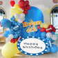 MEBAY Blue and Orange Balloons Garland Arch Kit, 156 Pcs Royal Blue Orange and Light Blue Latex Balloon Different Sizes 18 12 10