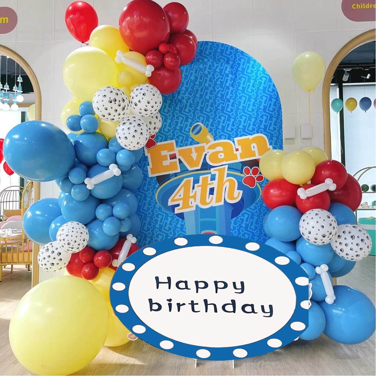 MEBAY Blue and Orange Balloons Garland Arch Kit, 156 Pcs Royal Blue Orange and Light Blue Latex Balloon Different Sizes 18 12 10
