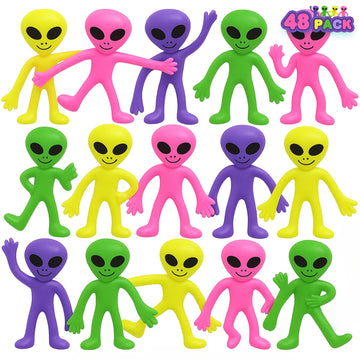 ArtCreativity Bendable Alien Toys, (Set of 48) Mini alien figures Bendy Toy for Kids, Alien Party Favors, Birthday Party Favor G