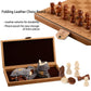 Rinten Chess Set Board For Kids & Adults, 12'' Leather Travel Magnetic Chess & Checkers Folding Board 2 In 1 Sets, Portable Fold