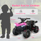 Arlopu 6V Kids Ride On Toy, 4-Wheeler Quad ATV Play Car w/1.86MPH Max Speed, Treaded Tires, Rubber Handles, Music, Headlights, P