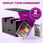 UAONO MTG Card Deck Box - Double Storage for 200+ Cards, Faux Leather, Black & Purple with Dice Tray