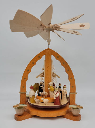 Alexander Taron 16033 Richard Glaesser Pyramid-Nativity Scene-10.5 H W x 9.25, Brown