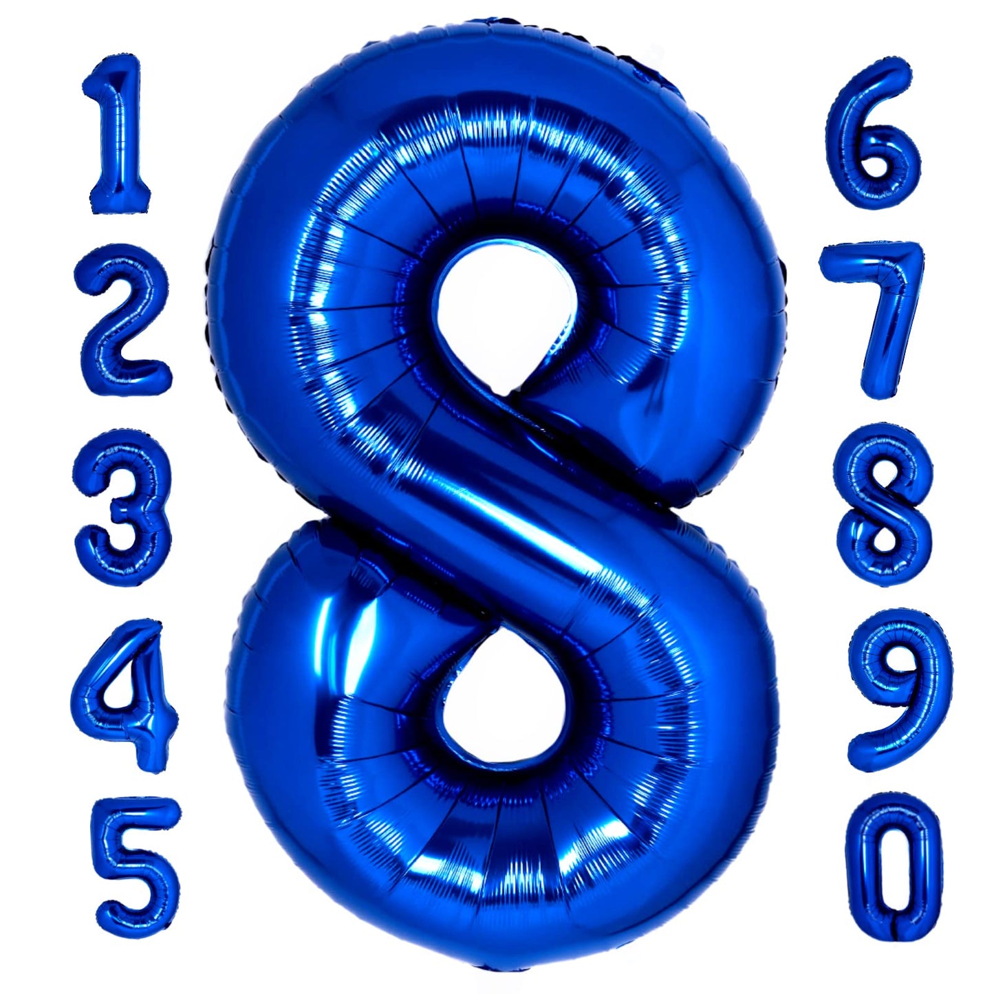Giant 40 Inch Blue Number 8 Balloon 8Th Birthday Balloon | Helium Supported 8 Balloon Number Blue | 8Th Birthday Decorations For