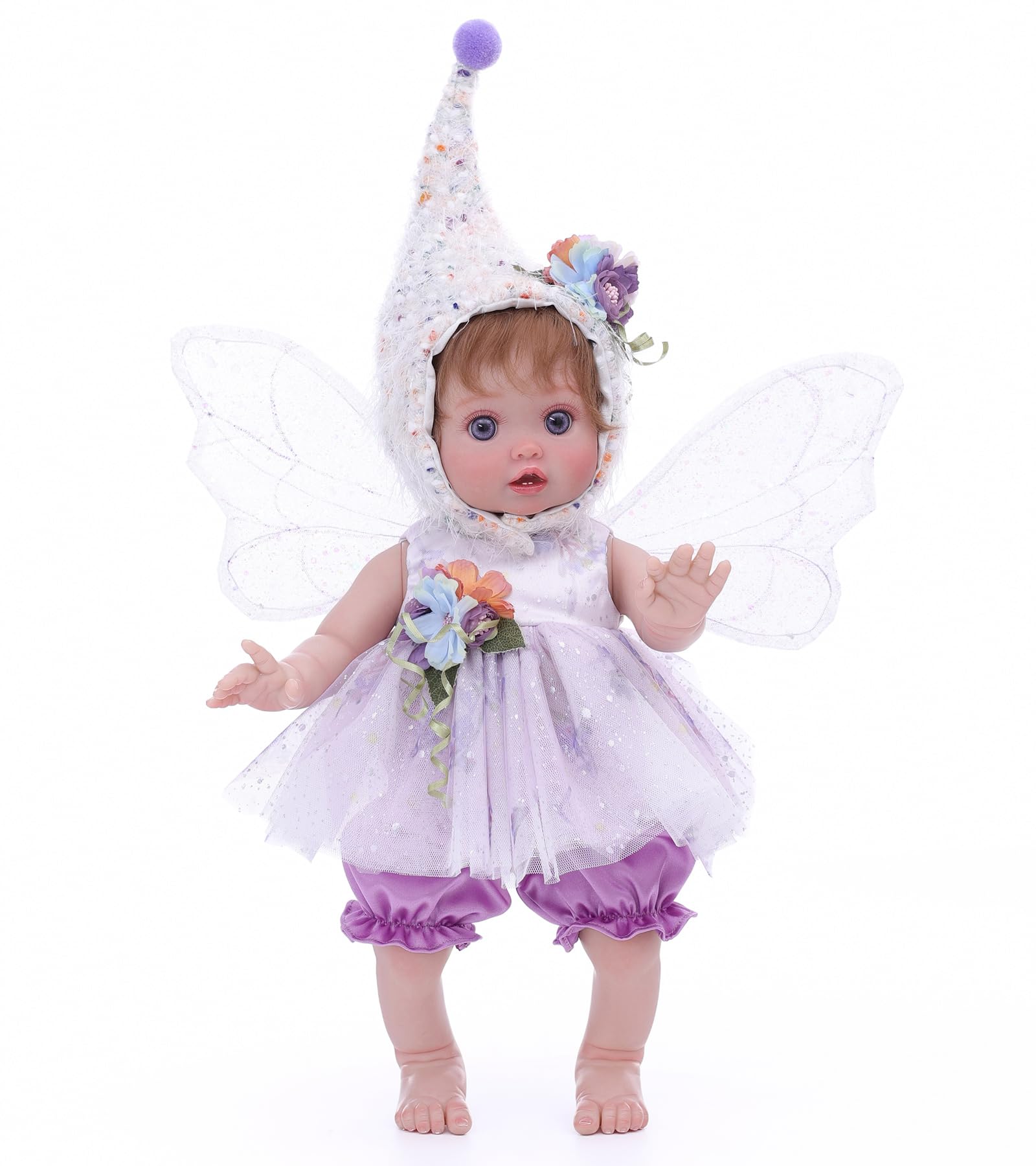Cloveray Baby Doll, 18 Inch Reborn Baby Dolls - Realistic Lifelike Lavender Fairy Newborn Girl Doll, Real Life Baby Dolls with A
