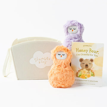 Slumberkins Honey Bear, I'M Grateful For You Book + Melon Peep + Violet Peep + Basket - Easter Gift Set, Sel Social Emotional Learning Toys For Boys & Girls