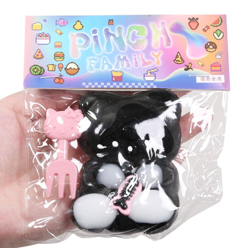 1Pcs Squishy Cat Squeeze Toys, Squeeze Cat Kawaii Sticky Squishies Stress Relief Squishies For Kids Party Favors, Pinch Family S