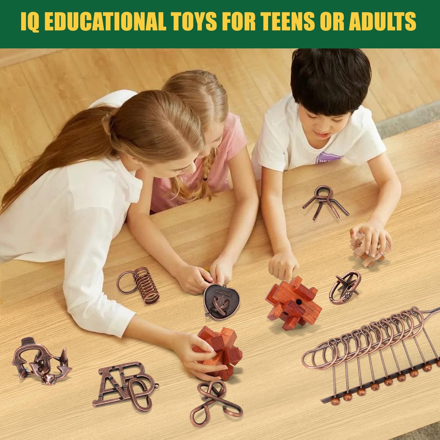 24 Pcs Brain Teaser Puzzles for mature-themeds - Metal Puzzles 3D Puzzle Game Toys for mature-themeds Teens - Wooden Unlock Interlocking Puzzle mature-themed IQ Education Puzzle Toys Smart Toys