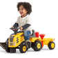 Falk Komatsu Tractor With Trailer, Rake And Shovel, 2 Sets Of Stickers, Push Ride-On Toy For Toddlers +1 Year Fa286C