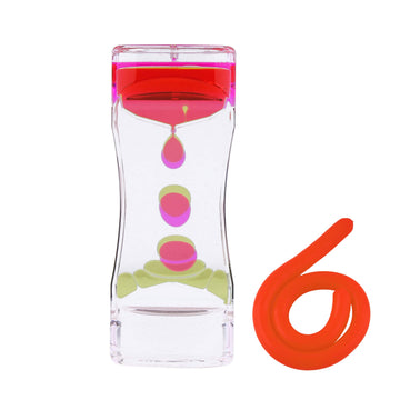 Liquid Motion Bubbler Sensory Toys - 2 Pc Set Bundle Stretchy String Fidget Toys Timer For Stress Relief And Anxiety Relief Great For Toddler, Children, Kids, Adults, Seniors, Adhd Autism Add Orange