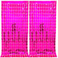 Propsicle 2 Pcs 3Ftx6Ft Pink Foil Fringe Square Curtains Happy Birthday Party, Anniversary, Bachelorette, Baby Shower, Bridal Sh