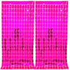 Propsicle 2 Pcs 3Ftx6Ft Pink Foil Fringe Square Curtains Happy Birthday Party, Anniversary, Bachelorette, Baby Shower, Bridal Sh