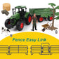 Peagprav Farm Animal Tractor Toys Playset-16.5 Inches Tractor With Trailer Fence,Farmer,Tree,Cow,Farm Toy Set For Boys Girls Kid