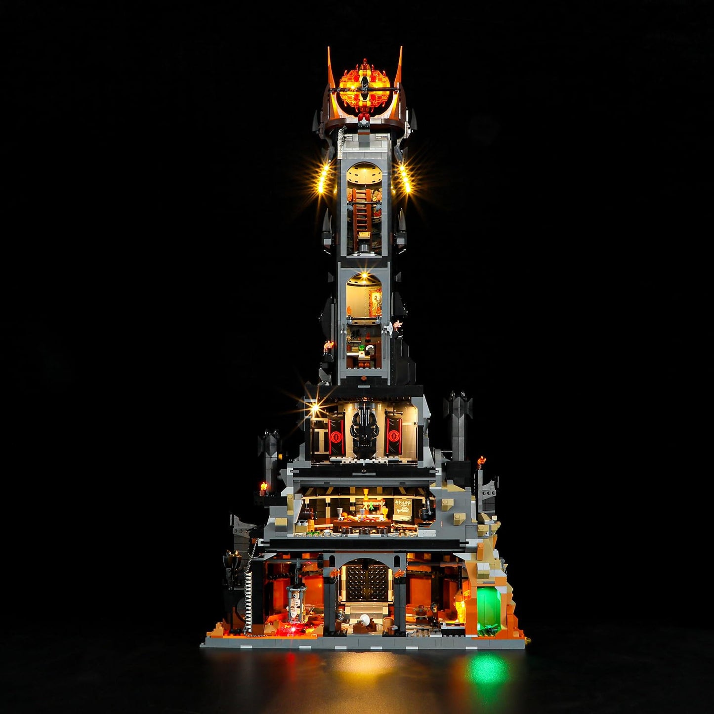 BRIKSMAX Light Kit for Lego 10333 Barad-dur, Small, Black, Compatible with Lord of The Rings Building Set