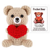 Positive Bear, Pocket Hug Bear With Love Heart Bear Crochet Doll Valentine Bear Emotional Support Animals Knitted Bear Toy For C